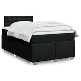 Giroletto a Molle con Materasso Nero 120x200 cm in Tessuto
