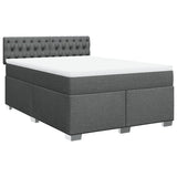 Giroletto a Molle con Materasso Grigio Scuro 140x190 cm Tessuto