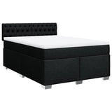 Giroletto a Molle con Materasso Nero 140x190 cm in Tessuto