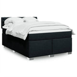 Giroletto a Molle con Materasso Nero 140x190 cm in Tessuto