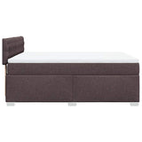 Giroletto a Molle con Materasso Marrone Scuro 140x190cm Tessuto