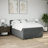Giroletto a Molle con Materasso Grigio Scuro 140x200cm Tessuto
