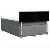 Giroletto a Molle con Materasso Grigio Scuro 140x200cm Tessuto