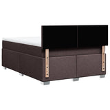 Giroletto a Molle con Materasso Marrone Scuro 140x200cm Tessuto