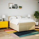 Giroletto a Molle con Materasso Crema 140x200 cm in Tessuto