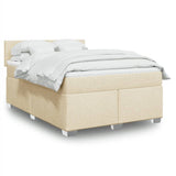 Giroletto a Molle con Materasso Crema 140x200 cm in Tessuto