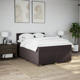 Giroletto a Molle con Materasso Marrone Scuro 140x200cm Tessuto
