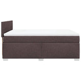 Giroletto a Molle con Materasso Marrone Scuro 140x200cm Tessuto
