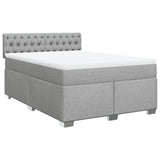 Giroletto a Molle con Materasso Grigio Chiaro 140x200cm Tessuto