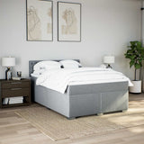 Giroletto a Molle con Materasso Grigio Chiaro 140x200cm Tessuto