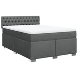 Giroletto a Molle con Materasso Grigio Scuro 140x200cm Tessuto
