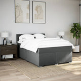Giroletto a Molle con Materasso Grigio Scuro 140x200cm Tessuto