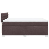 Giroletto a Molle con Materasso Marrone Scuro 140x200cm Tessuto