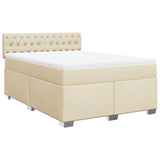 Giroletto a Molle con Materasso Crema 140x200 cm in Tessuto