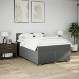 Giroletto a Molle con Materasso Grigio Scuro 140x200cm Tessuto