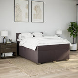 Giroletto a Molle con Materasso Marrone Scuro 140x200cm Tessuto