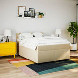 Giroletto a Molle con Materasso Crema 140x200 cm in Tessuto