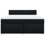 Giroletto a Molle con Materasso Nero 180x200 cm in Tessuto