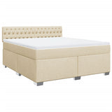 Giroletto a Molle con Materasso Crema 180x200 cm in Tessuto
