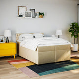 Giroletto a Molle con Materasso Crema 200x200 cm in Tessuto