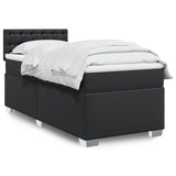 Giroletto a Molle con Materasso Nero 80x200 cm in Similpelle