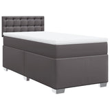 Giroletto a Molle con Materasso Grgio 80x200 cm in Similpelle