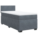 Giroletto a Molle con Materasso Grigio Scuro 80x200 cm Velluto