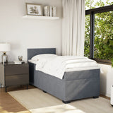 Giroletto a Molle con Materasso Grigio Scuro 80x200 cm Velluto