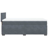 Giroletto a Molle con Materasso Grigio Scuro 80x200 cm Velluto
