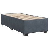 Giroletto a Molle con Materasso Grigio Scuro 80x200 cm Velluto