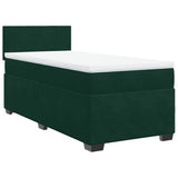 Giroletto a Molle con Materasso Verde Scuro 80x200 cm Velluto