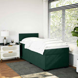 Giroletto a Molle con Materasso Verde Scuro 80x200 cm Velluto