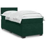 Giroletto a Molle con Materasso Verde Scuro 80x200 cm Velluto
