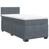 Giroletto a Molle con Materasso Grigio Scuro 80x200 cm Velluto