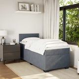 Giroletto a Molle con Materasso Grigio Scuro 80x200 cm Velluto