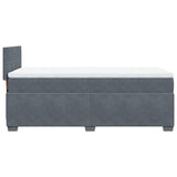Giroletto a Molle con Materasso Grigio Scuro 80x200 cm Velluto