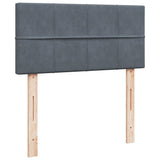 Giroletto a Molle con Materasso Grigio Scuro 80x200 cm Velluto