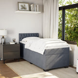Giroletto a Molle con Materasso Grigio Scuro 80x200 cm Velluto