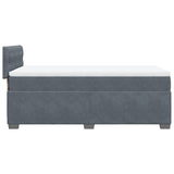 Giroletto a Molle con Materasso Grigio Scuro 80x200 cm Velluto