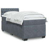 Giroletto a Molle con Materasso Grigio Scuro 80x200 cm Velluto