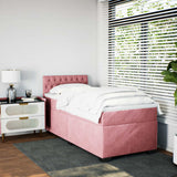 Giroletto a Molle con Materasso Rosa 80x200 cm in Velluto