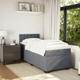 Giroletto a Molle con Materasso Grigio Scuro 80x200 cm Velluto