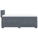 Giroletto a Molle con Materasso Grigio Scuro 80x200 cm Velluto