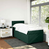 Giroletto a Molle con Materasso Verde Scuro 100x200 cm Velluto