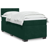 Giroletto a Molle con Materasso Verde Scuro 100x200 cm Velluto
