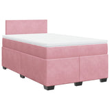 Giroletto a Molle con Materasso Rosa 120x190 cm in Velluto