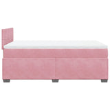 Giroletto a Molle con Materasso Rosa 120x190 cm in Velluto