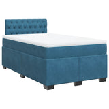 Giroletto a Molle con Materasso Blu Scuro 120x190 cm in Velluto