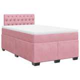 Giroletto a Molle con Materasso Rosa 120x190 cm in Velluto