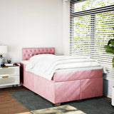 Giroletto a Molle con Materasso Rosa 120x190 cm in Velluto